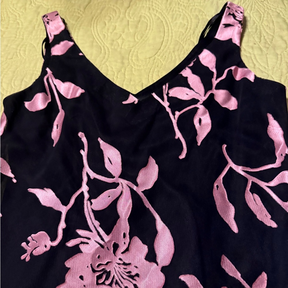 Alex Evenings Black and Pink Floral Top